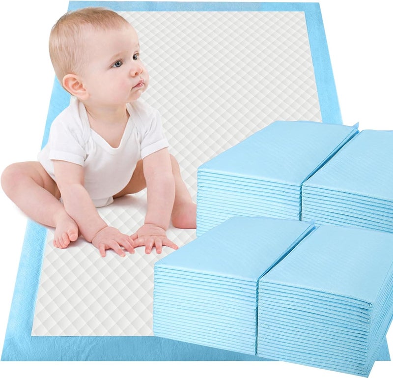 Extrapins 100 Pack Disposable Changing Pads,Waterproof Baby Disposable Underpads,Soft Absorbent Waterproof Diaper Changing Pad for Baby Incontinence with Moisture Protector,23.6 x 17.7Inch(Blue) - Image 1